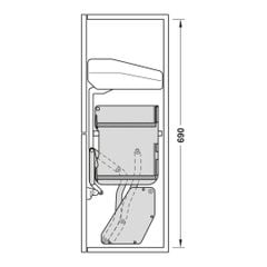 Kệ nâng hạ gia vị Hafele iMove 800mm - 2 tầng 504.68.377