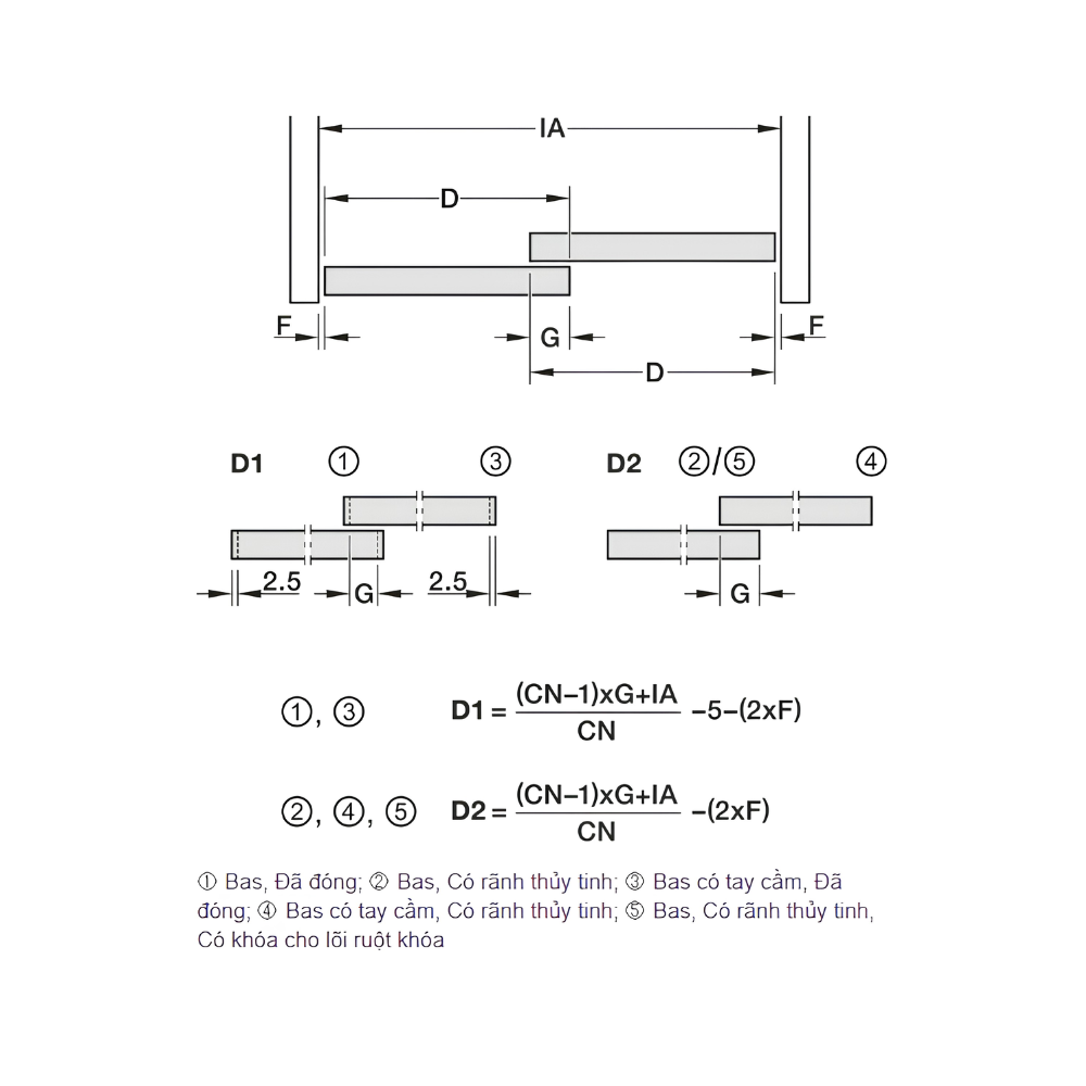 Bánh xe trượt, Häfele Slido F-Line14 25A, lọt lòng, trượt vào và siết chặt 415.13.103