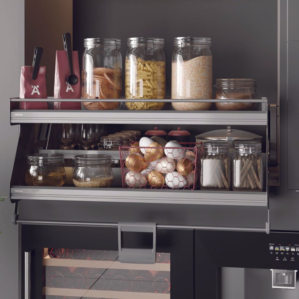 Kệ nâng hạ gia vị Hafele iMove 700mm - 2 tầng 504.68.375