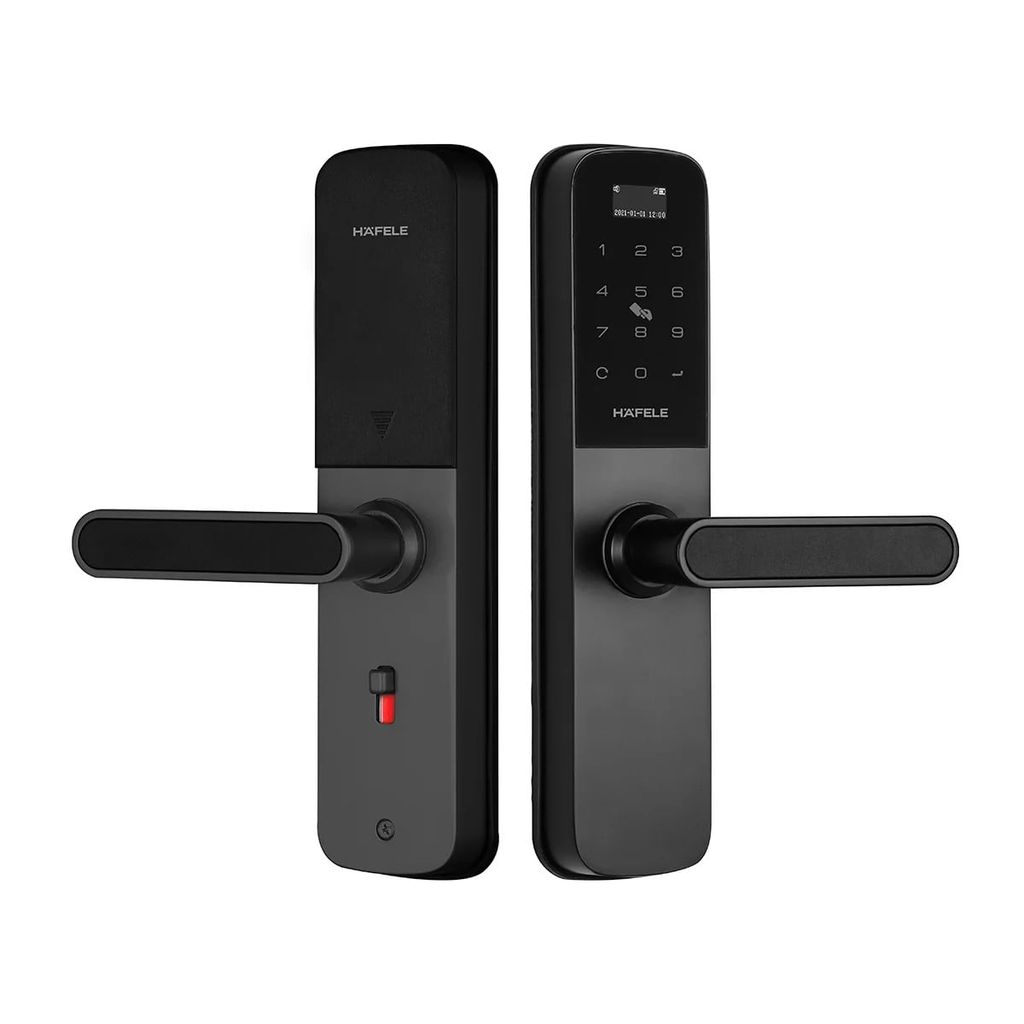 Khoá điện tử Hafele DL6000 912.20.581 (mã số, thẻ từ, chìa cơ, kết nối App)
