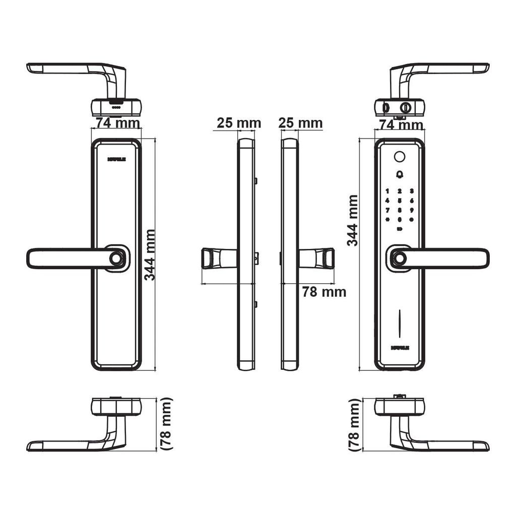 Khoá điện tử Hafele ZENITH - ML2501W 499.21.225