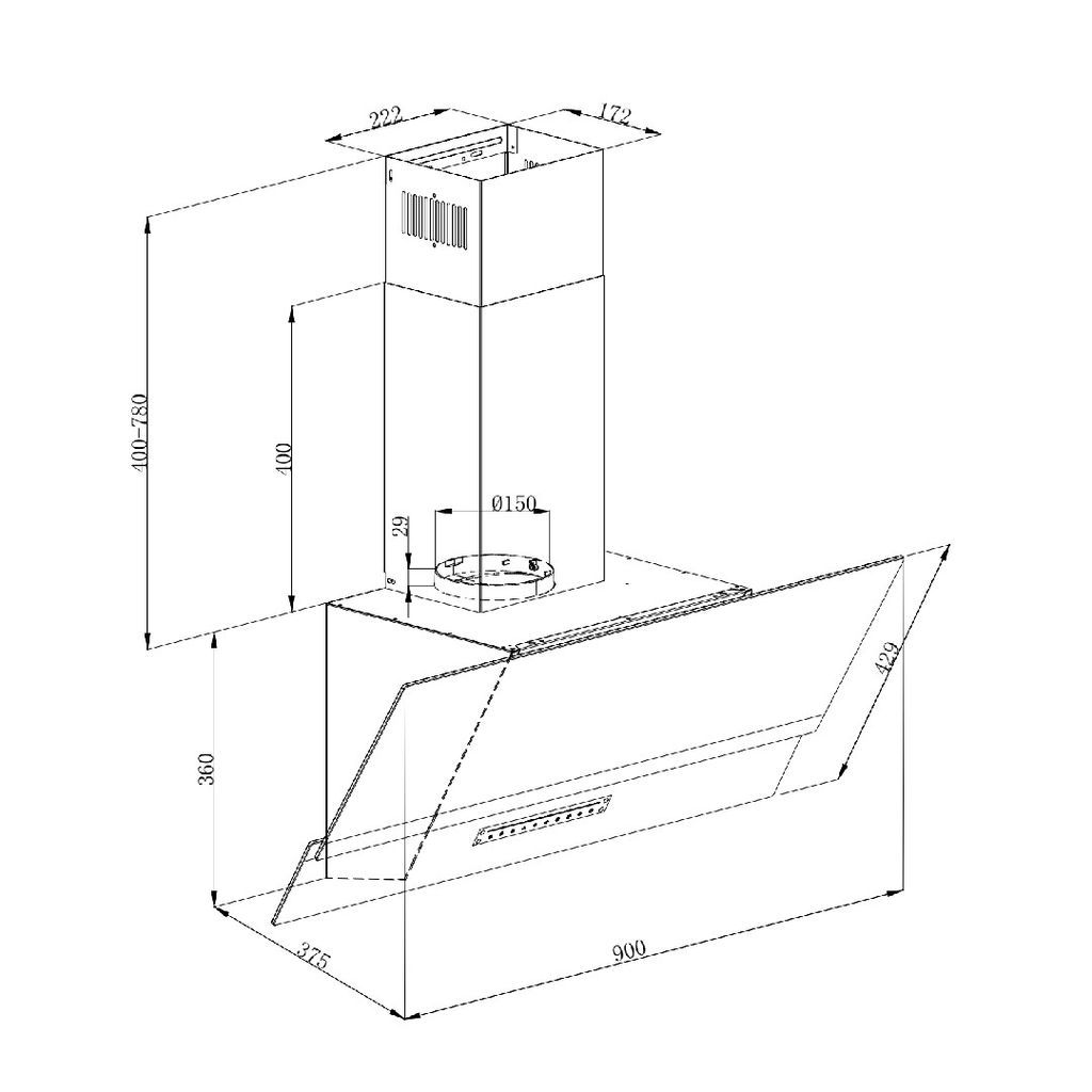 Máy hút mùi Hafele 90cm HC-H902WB 533.87.379