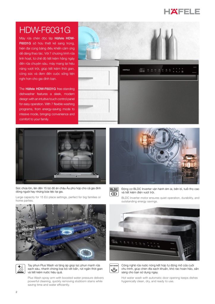 Máy rửa chén độc lập Hafele HDW-F6031G 535.29.651