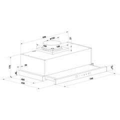 [MT] Máy hút mùi âm tủ Hafele 70cm HC-H7032TB 538.86.098