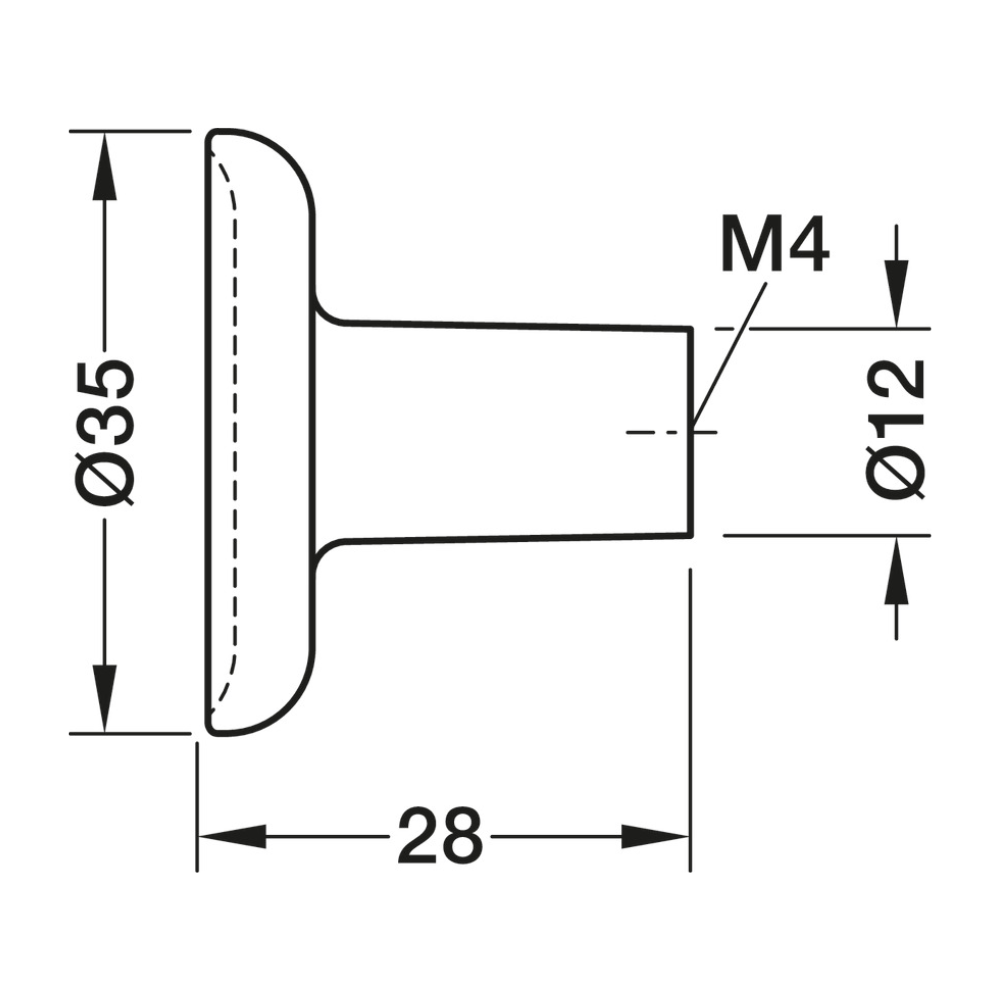 Núm tay nắm tủ Hafele H2580 màu đen mờ 35x28 mm 106.71.420