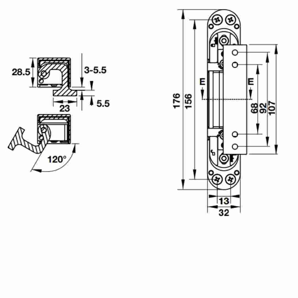 Bản lề âm Hafele 927.03.049