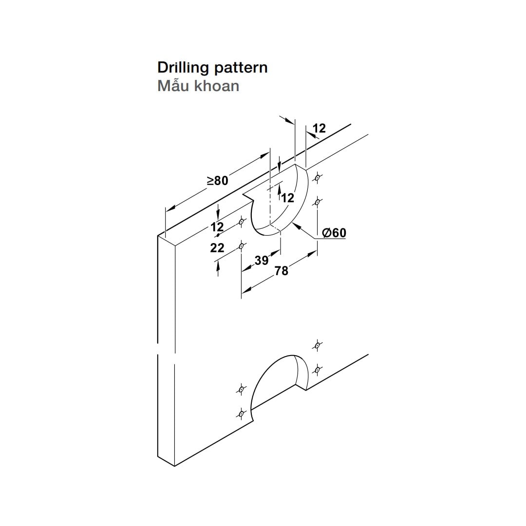 Bộ phụ kiện cửa lùa Hafele 2 cánh Hafele ≤50kg 401.30.019