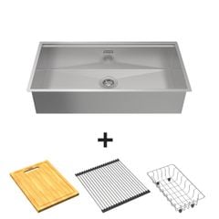 Chậu Inox Hafele 760mm HS24-SSN1S-7644 567.24.467