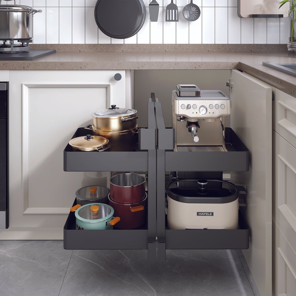 Rổ góc liên hoàn Hafele Utensio 900mm 545.14.339