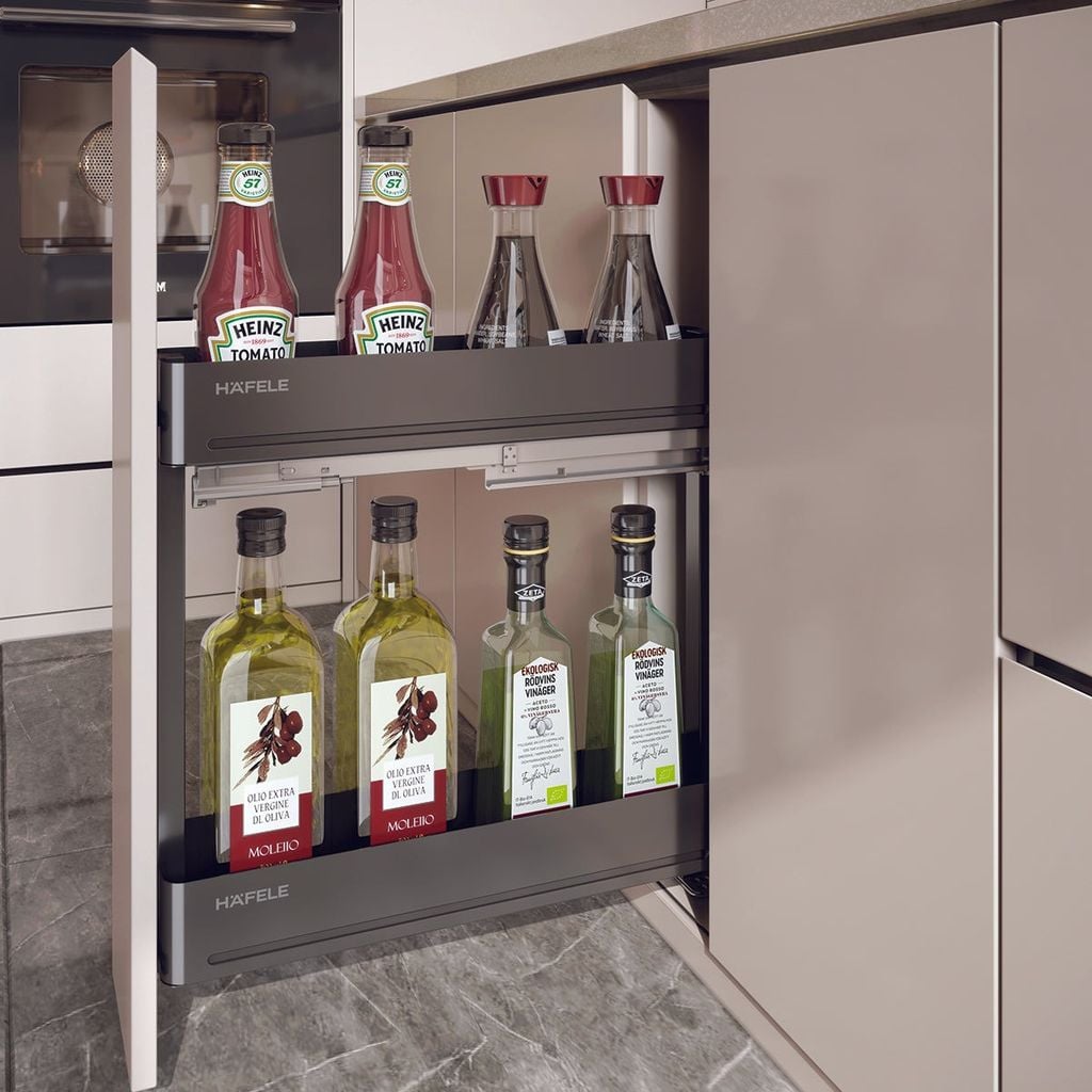 Rổ gia vị chai lọ Hafele baseAGENT 150mm 545.14.321