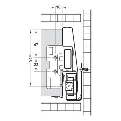 Ray hộp Hafele Matrix Box P Plus, chiều cao thành hộc 115mm Màu Trắng 70kg 513.37.725