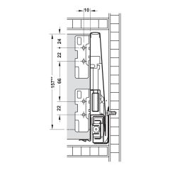 Ray hộp Hafele Matrix Box P Plus, chiều cao thành hộc 180mm Màu Xám Kim Loại 40kg 513.67.305