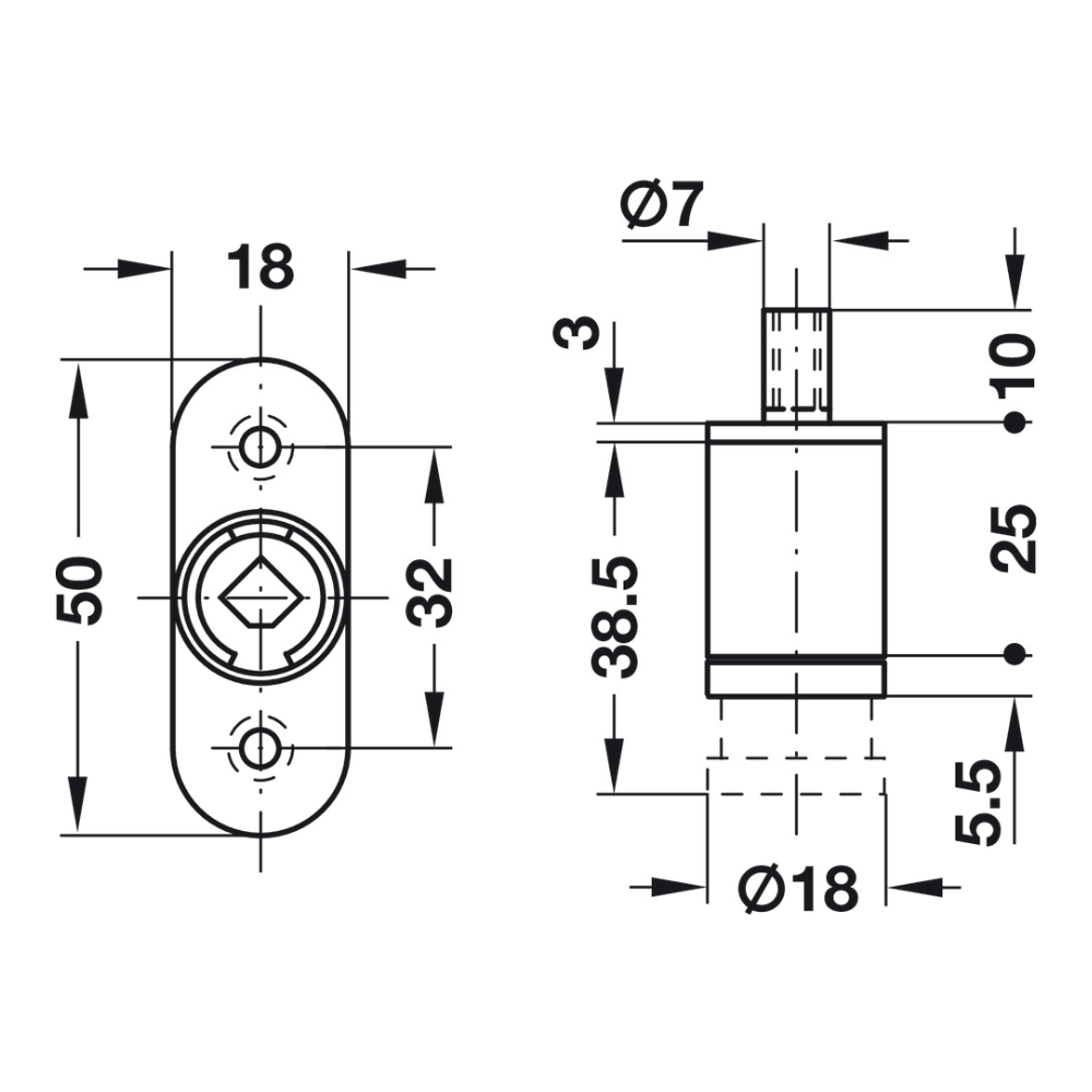 Ruột khóa bấm nút, Häfele Symo EC, để bắt vít 234.65.600