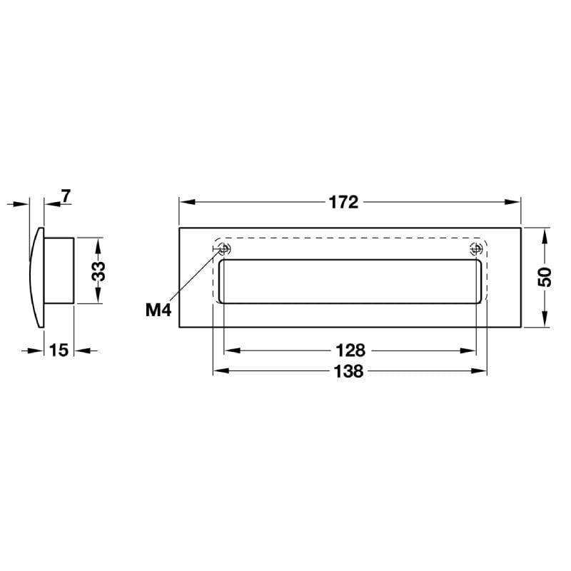 Tay nắm âm màu crom mờ 151.22.400