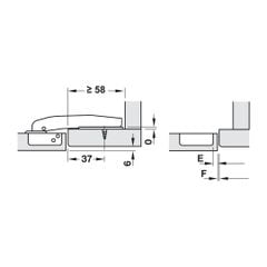 Bản lề Hafele góc mù 90 độ 311.83.514