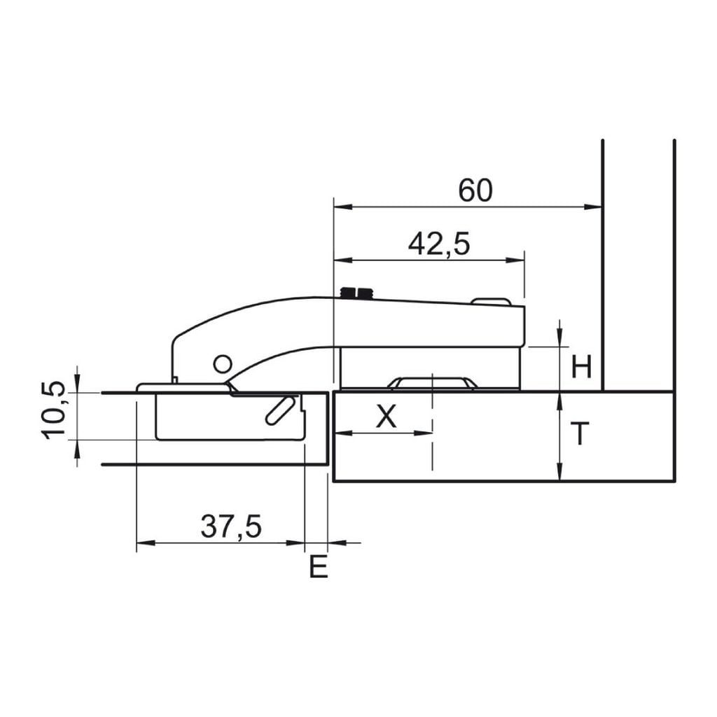 Bản lề Hafele góc mù 90 độ 311.83.514