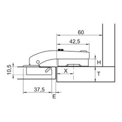 Bản lề Hafele góc mù 90 độ 311.83.514