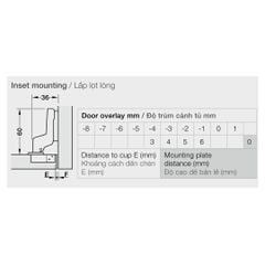 Bản lề bật Hafele loại lọt lòng - Không giảm chấn 311.88.532