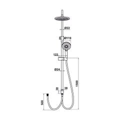 Thanh sen kết hợp không gồm bộ trộn Hafele - Màu Chrome 589.34.189