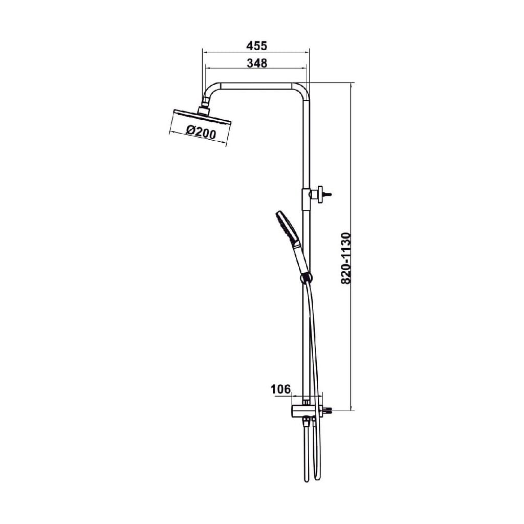 Thanh sen kết hợp không gồm bộ trộn Hafele - Màu Chrome 589.34.189