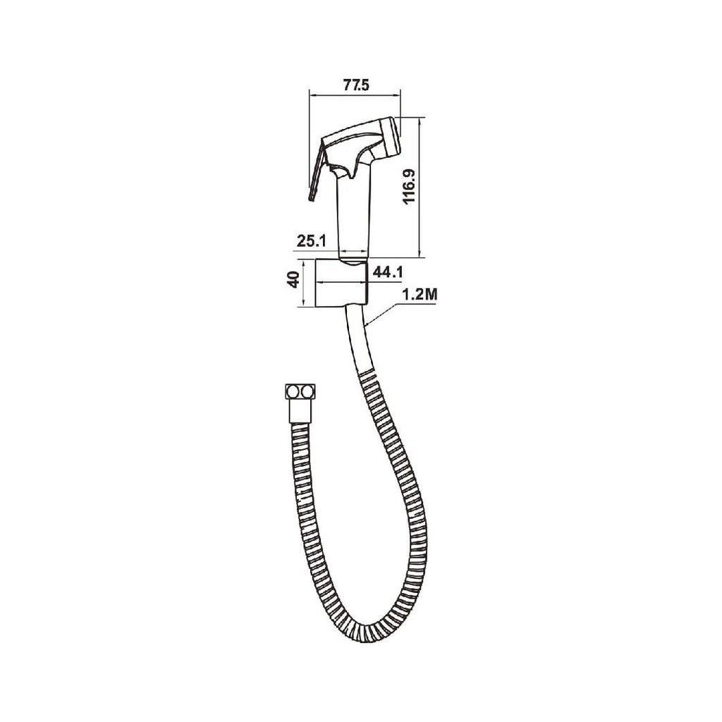 Vòi xịt vệ sinh có giá đỡ và dây cấp Chiba Hafele 589.34.922