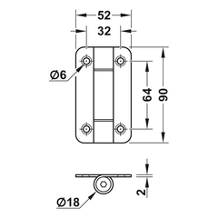Bản lề cho vách ngăn TOILET Hafele 988.98.091