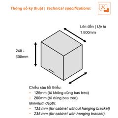 Bộ tay nâng Blum AVENTOS HK-XS tích hợp giảm chấn (một cánh tay)