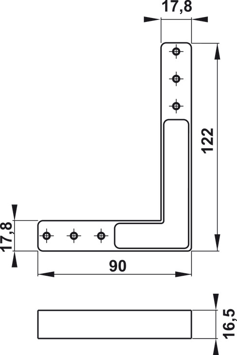 Bản lề âm 3 chiều (Trái trên / Phải dưới) cho cửa 30Kg màu nickel Hafele 342.79.780