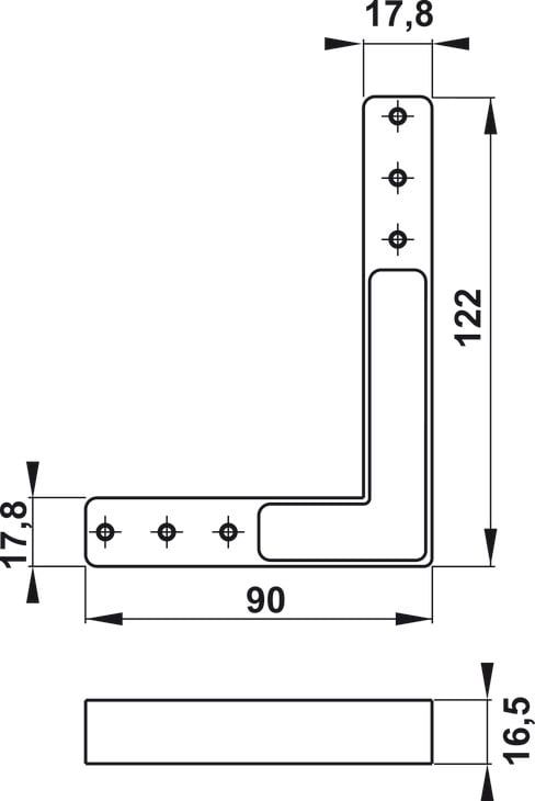 Bản lề âm 3 chiều (Trái trên / Phải dưới) cho cửa 30Kg màu nickel Hafele 342.79.780