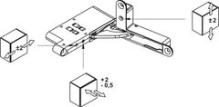 Bản lề âm 3 chiều (Trái trên / Phải dưới) cho cửa 30Kg màu đen Hafele 342.79.782