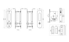 Bộ tay nắm âm cửa lùa Hafele 499.65.105