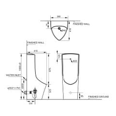 Bồn tiểu nam đặt sàn tự động Seine Dùng điện (DC6V) Hafele 588.79.423