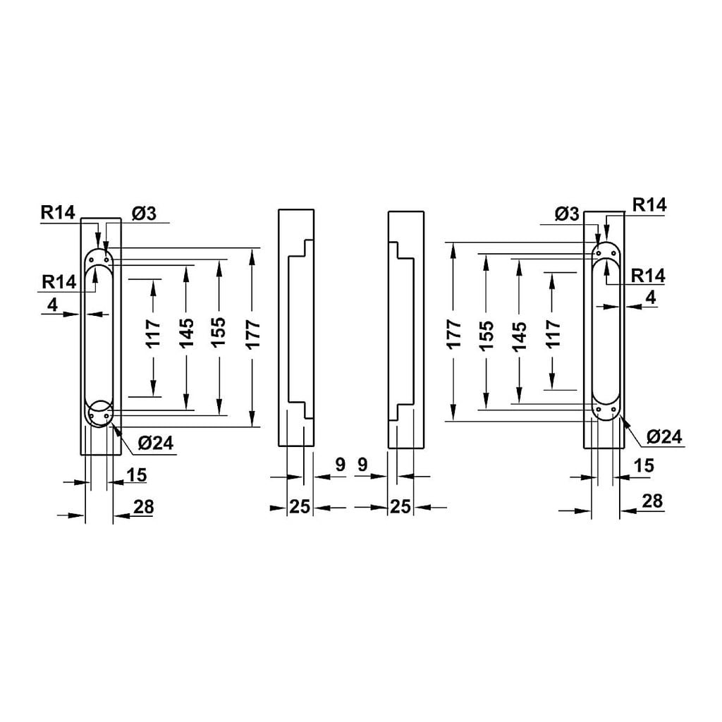 Bản lề âm Hafele ≤80kg/2cái màu đen 927.03.023