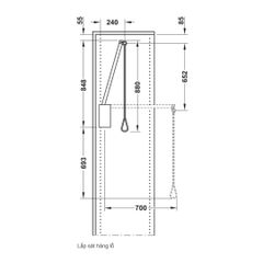 Tay nâng móc áo Hafele 550-670mm màu nâu 805.11.152