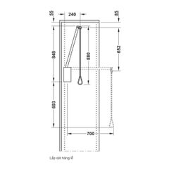 Tay nâng móc áo Hafele 650-920mm màu nâu 805.11.153