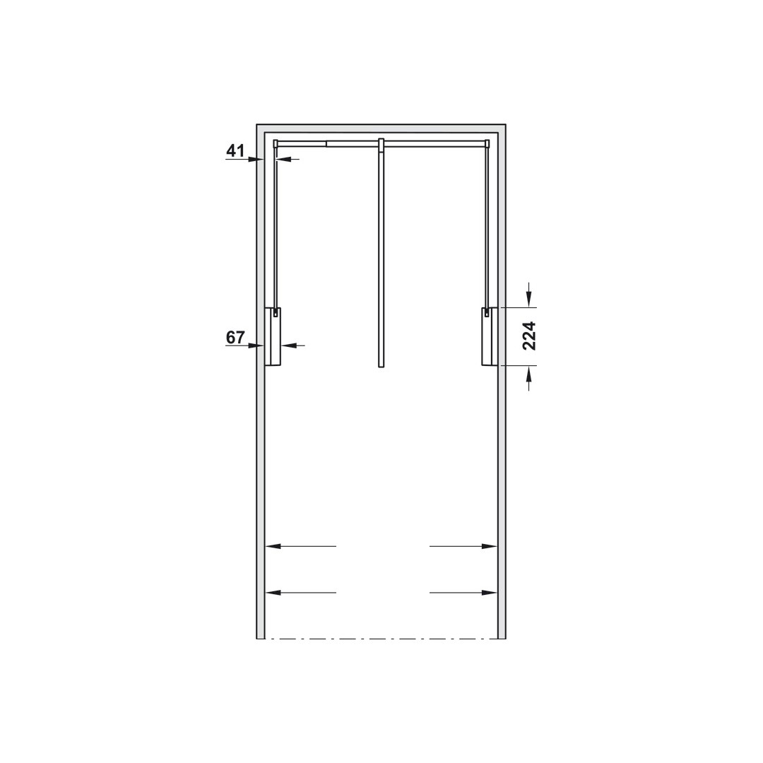 Tay nâng móc áo Hafele 650-920mm màu trắng 805.11.753
