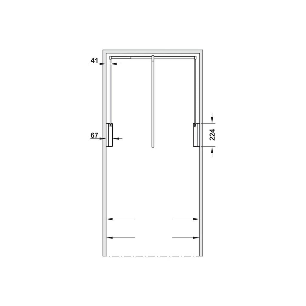 Tay nâng móc áo Hafele 550-670mm màu trắng 805.11.752