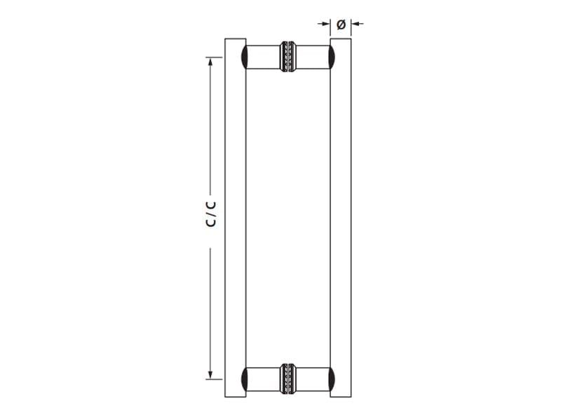 Tay nắm kéo chữ H Ø30 x CC600mm Hafele 903.08.502