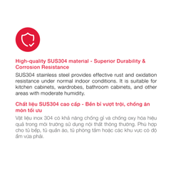 Bản lề Inox 304 giảm chấn Hafele - cong nhiều (C) 493.01.008