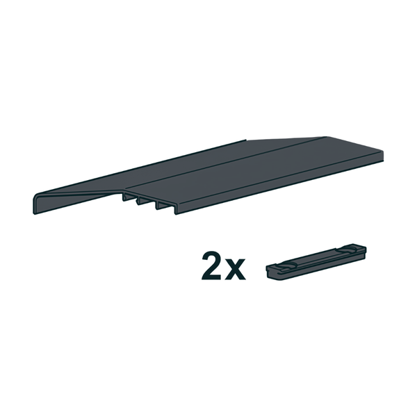 Nắp che bụi cho cánh ngoài Hafele dùng cho cửa trượt SLIDO F-LINE44 80A, màu đen, dài 1500mm 407.40.414