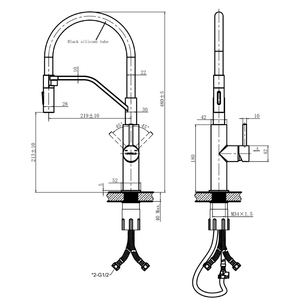 Vòi rửa chén Hafele HT26-SH1F485 570.85.001