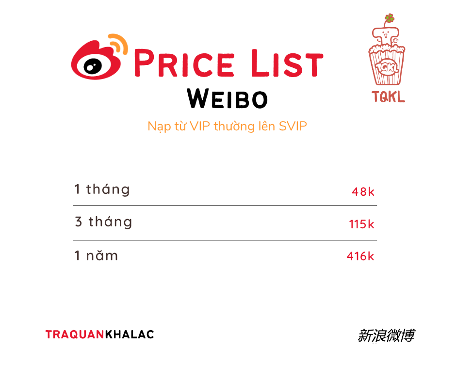  NẠP VIP WEIBO 