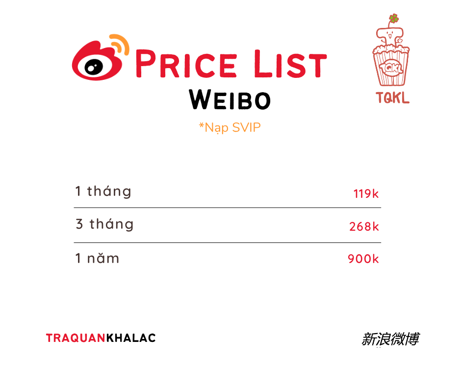  NẠP VIP WEIBO 