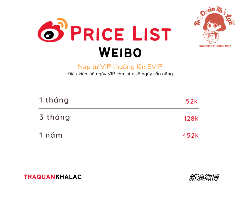  NẠP VIP WEIBO 