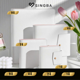  [ORDER] SINGBA - BINDER DA TRẮNG CÓ VÂN CÓ NÚT BẤM 