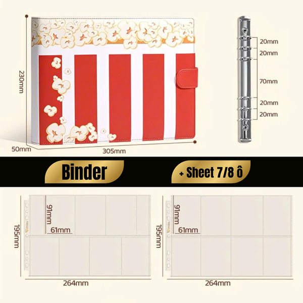  [ORDER] SINGBA - BINDER BỎNG NGANG 7 Ô/ 8 Ô 