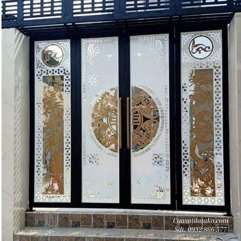 mẫu cửa cổng 4 cánh cnc đẹp