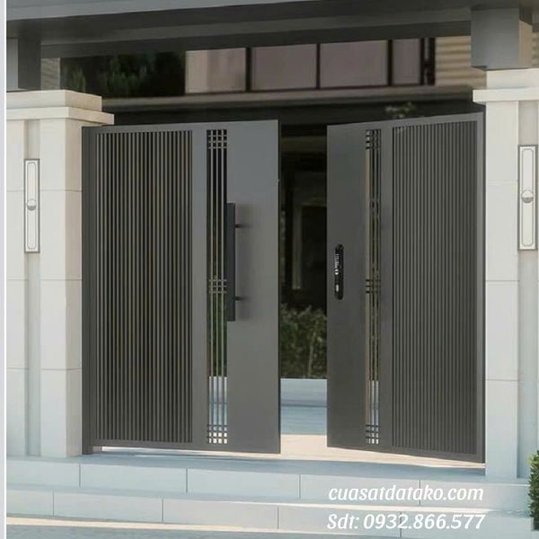 mẫu cửa cổng sắt 2 cánh đẹp hiện đại