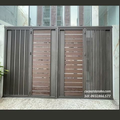 Mẫu cửa cổng sắt 4 cánh đẹp hiện đại