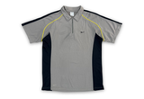  Vintage 00s Nike FitDry 1/4 Zip Light Grey Polo Shirt 